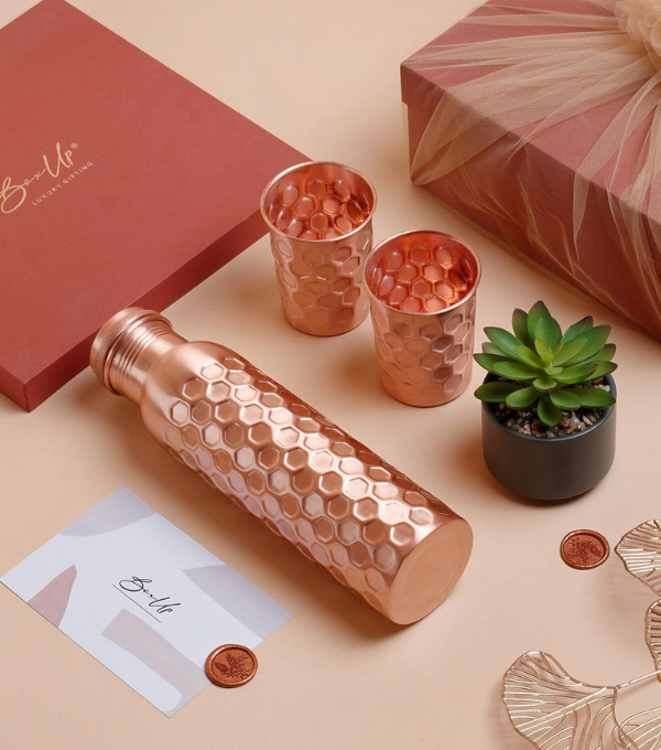 Manufacturer, Exporter, Importer, Supplier, Wholesaler, Retailer, Trader of Copper Bottle & Glass Gift Sets in New Delhi, Delhi, India.